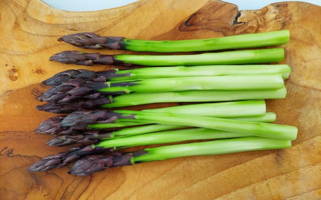 Peeled and Washed Purple Asparagus