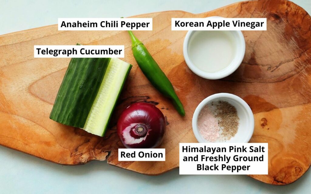 Ingredients For Quick Pickled Cucumbers
