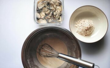 Shucked Oysters, Seasoned Rice Flour, And Beer Batter