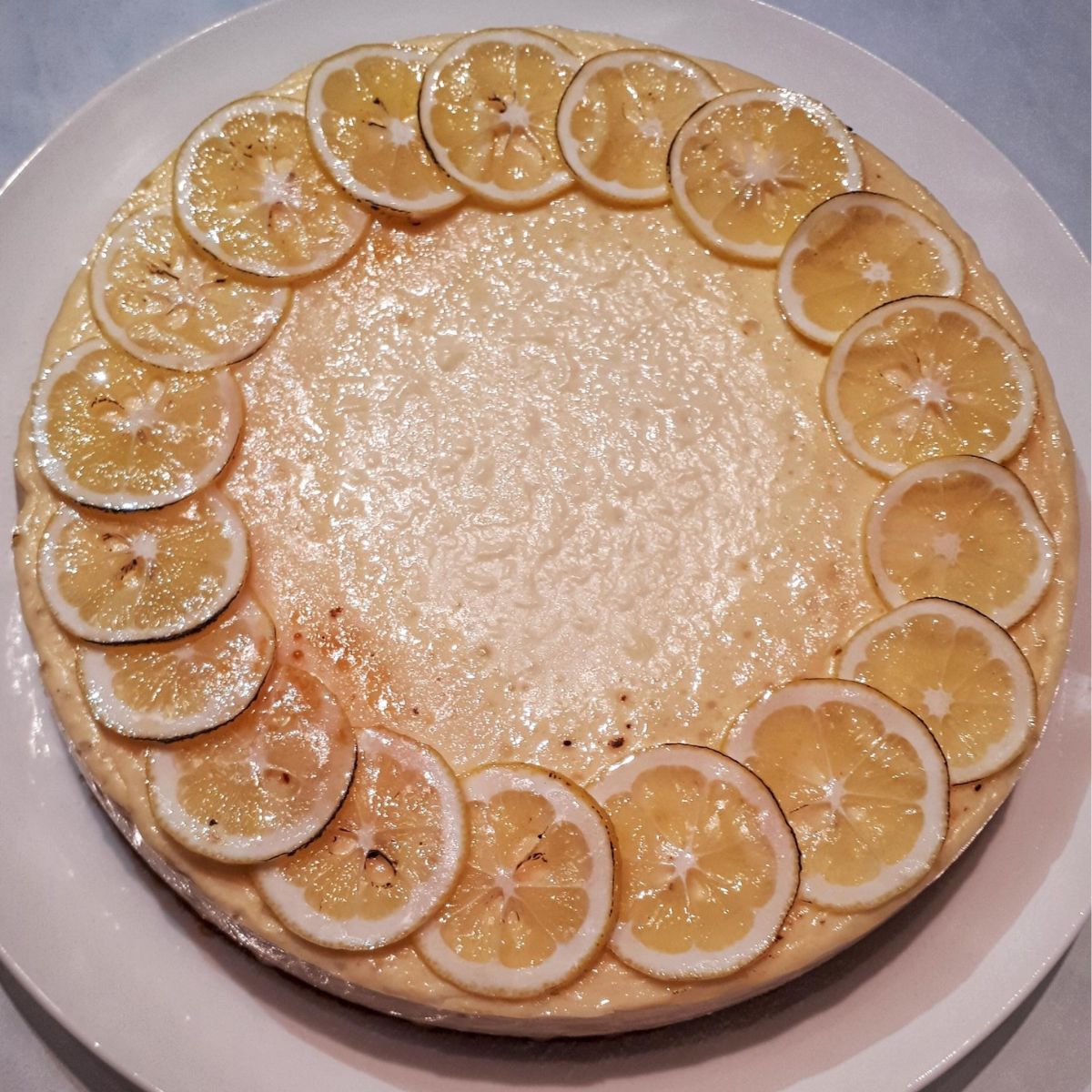 Finished Lemon Baked Cheesecake Recipe
