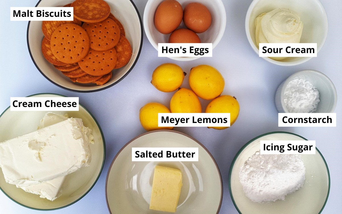 Ingredients For My Baked Lemon Cheesecake Recipe