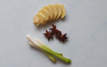 Sliced Ginger, Star Anise and Scallions