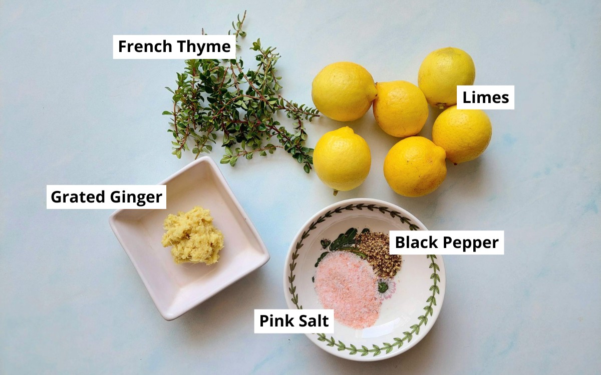 Lime Thyme and Ginger Chicken Marinade Ingredients
