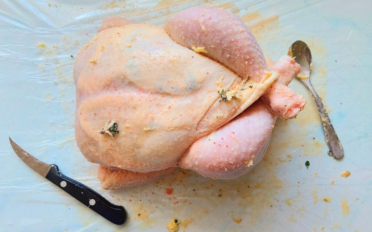 Marinated and Larded Chicken