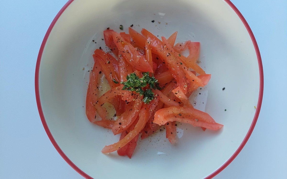 Sliced Tomatoes and Finely Chopped Rosemary