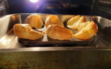 Yorkshire Puddings Cooking In The Oven