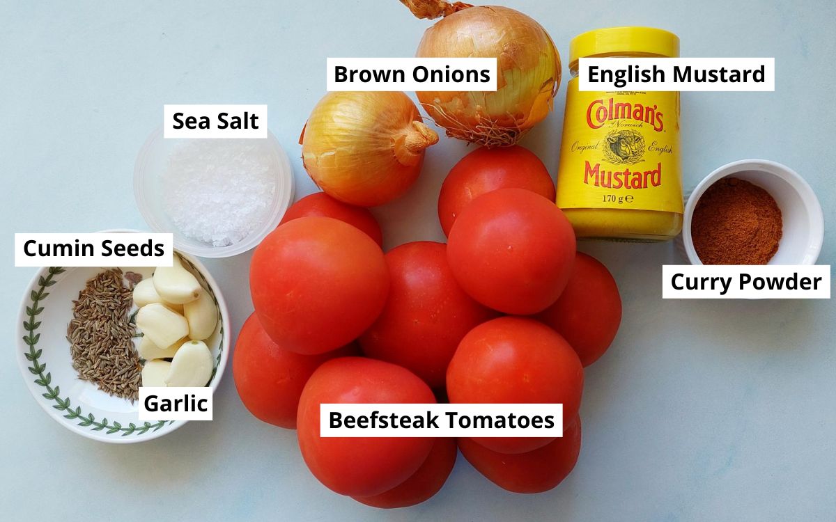 Homemade Tomato Relish Ingredients