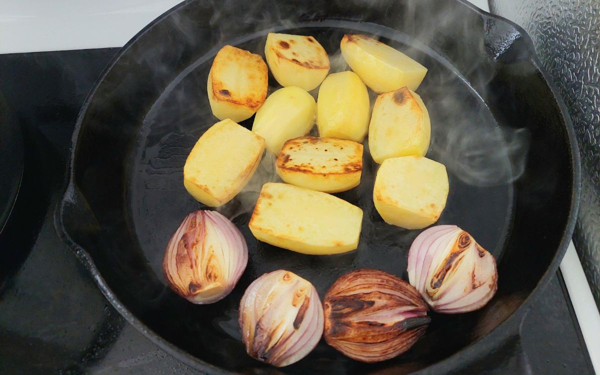 Caramelizing The Fondant Potatoes