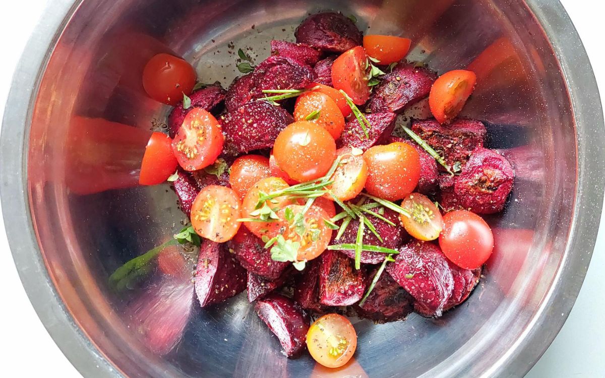 Herb Roasted Beets with Cherry Tomatoes and Fresh Herbs