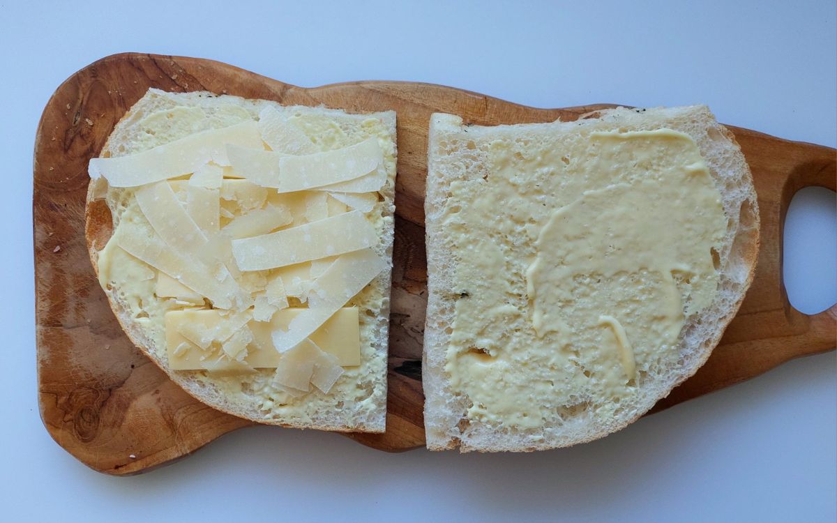 Corned Silverside Sandwich Layering The Cheese