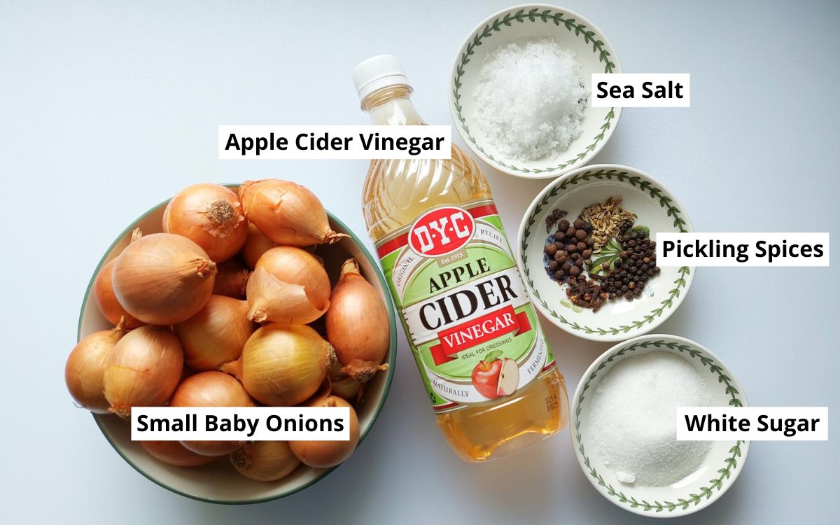 Grandpa's Easy Pickled Onions Ingredients