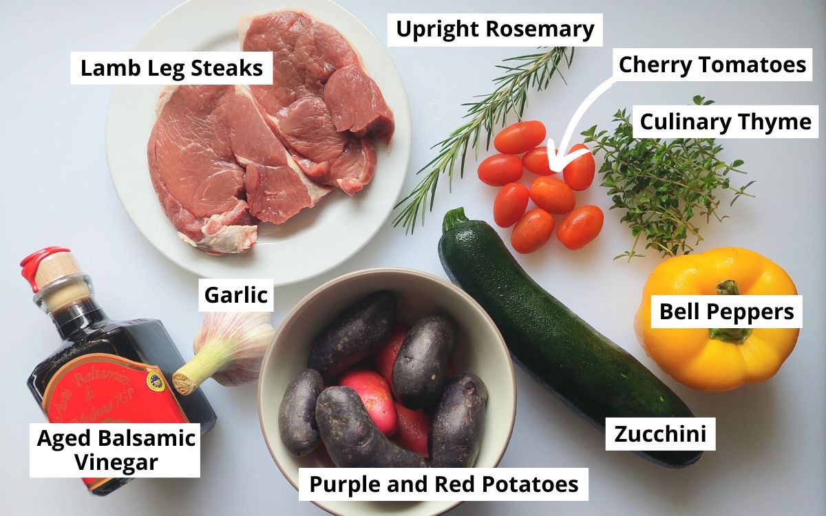 Lamb Leg Steak Salad Ingredients